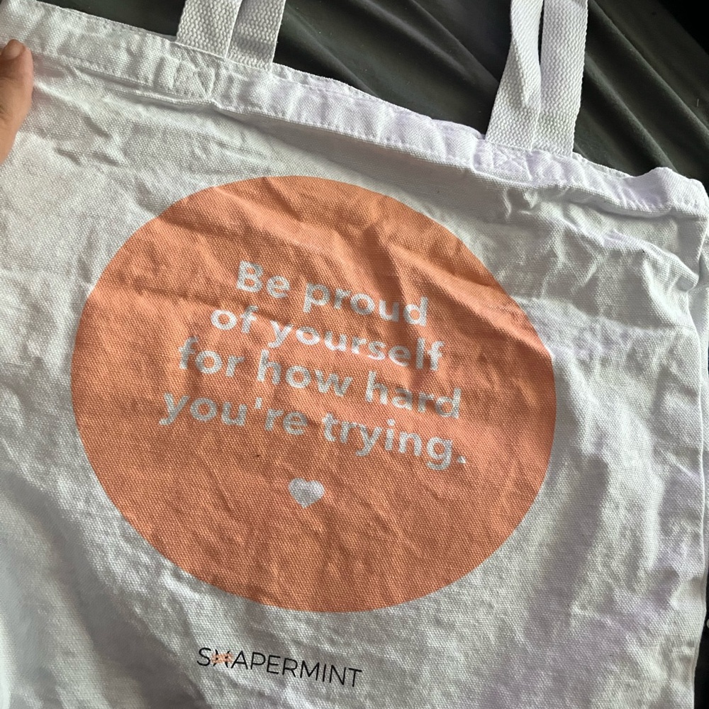 Shapermint Inspirational White and Orange Tote